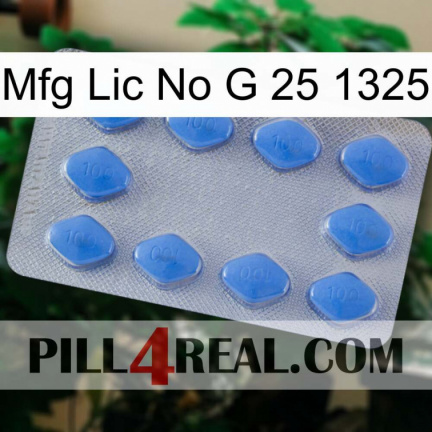 Mfg Lic No G 25 1325 21